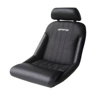 Banco Estilo Retrô Fixo BA06 San Marino em Courvin Preto com apoio de Cabeça - Ideal para Roadster ou Spiders