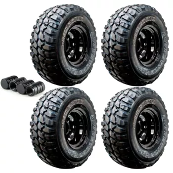Combo com 4 Pneus 33x12,5r15 Gt Radial Mt lateral Reforçada- Grátis 4 Tampas de Válvula de Pneu