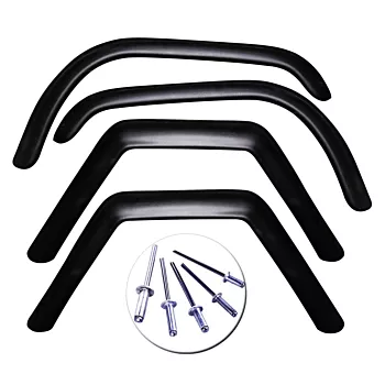 Combo Jogo de Alargador de Para-lamas em fibra resistente com rebites p/ Jeep Willys 60 a 83 (4 peças)